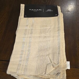 Tahari Home Cream and Silver Napkins